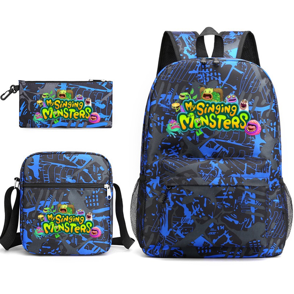 My Singing Monster SchoolBag Backpack Shoulder Bag Book Pencil Bags 3pcs Set