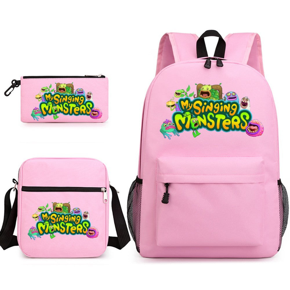 My Singing Monster SchoolBag Backpack Shoulder Bag Book Pencil Bags 3pcs Set