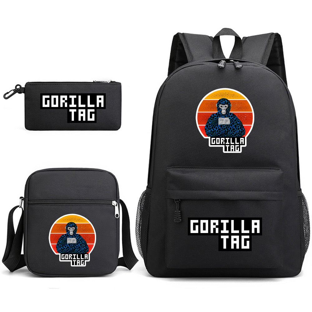 Gorilla Tag SchoolBag Backpack Shoulder Bag Book Pencil Bags 3pcs Set