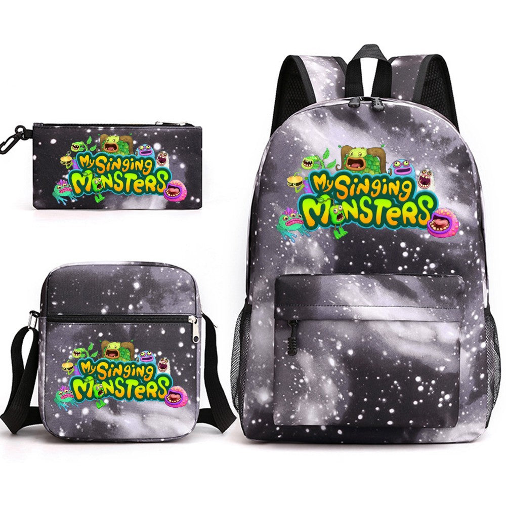 My Singing Monster SchoolBag Backpack Shoulder Bag Book Pencil Bags 3pcs Set