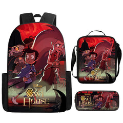 The Owl House  Schoolbag Backpack Lunch Bag Pencil Case 3pcs Set Gift for Kids Students