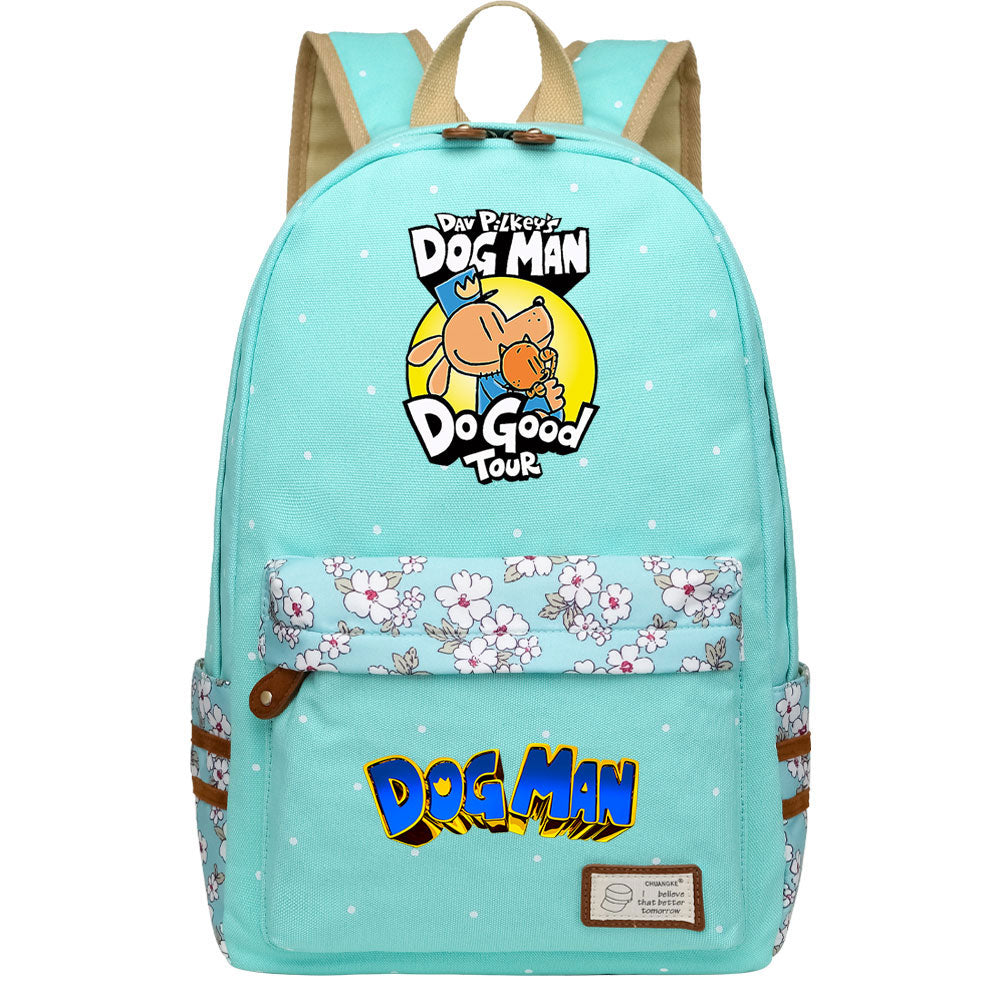 Dog Man Fashion Canvas Travel Backpack School Bag