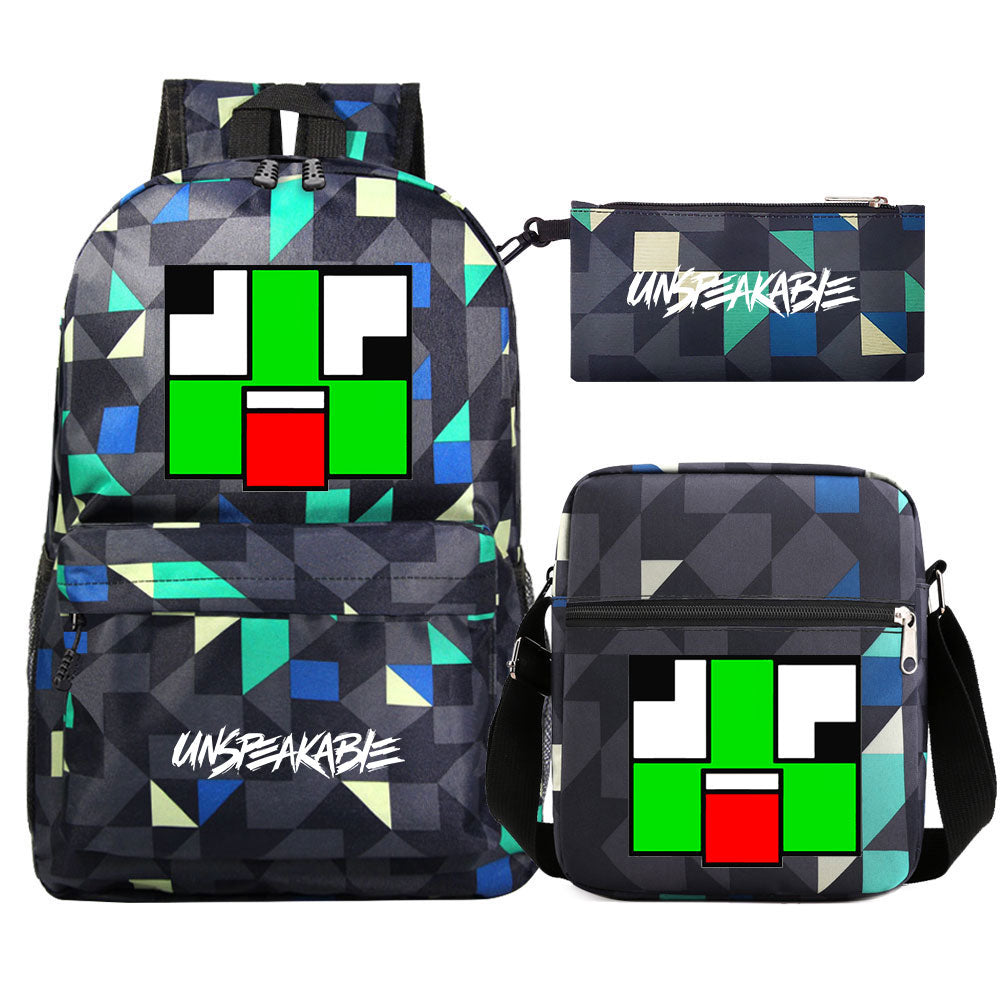 Unspeakable Gaming Frog SchoolBag Backpack Shoulder Bag Book Pencil Bags 3pcs Set