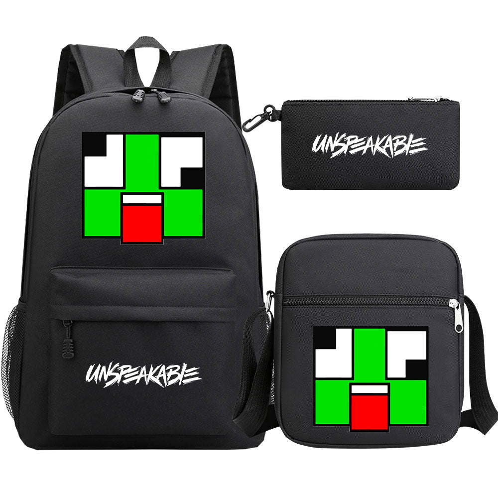 Unspeakable Gaming Frog SchoolBag Backpack Shoulder Bag Book Pencil Bags 3pcs Set