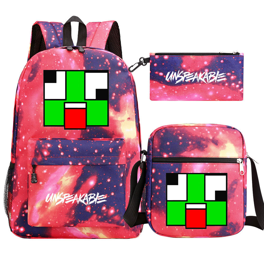 Unspeakable Gaming Frog SchoolBag Backpack Shoulder Bag Book Pencil Bags 3pcs Set
