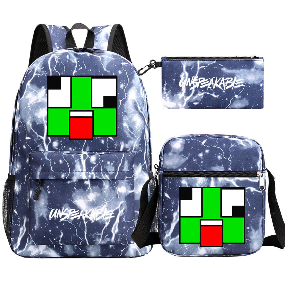 Unspeakable Gaming Frog SchoolBag Backpack Shoulder Bag Book Pencil Bags 3pcs Set