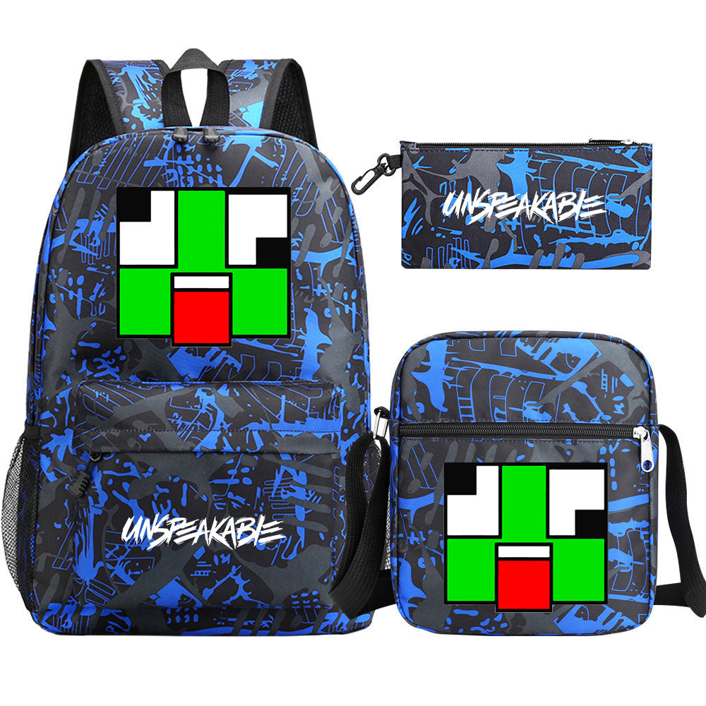 Unspeakable Gaming Frog SchoolBag Backpack Shoulder Bag Book Pencil Bags 3pcs Set