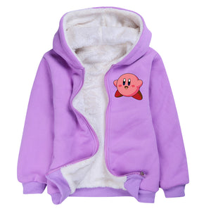Kirby Pullover Hoodie Sweatshirt Autumn Winter Unisex Sweater Zipper Jacket for Kids Boy Girls