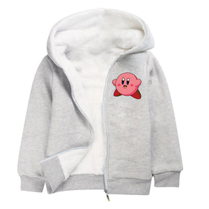 Kirby Pullover Hoodie Sweatshirt Autumn Winter Unisex Sweater Zipper Jacket for Kids Boy Girls