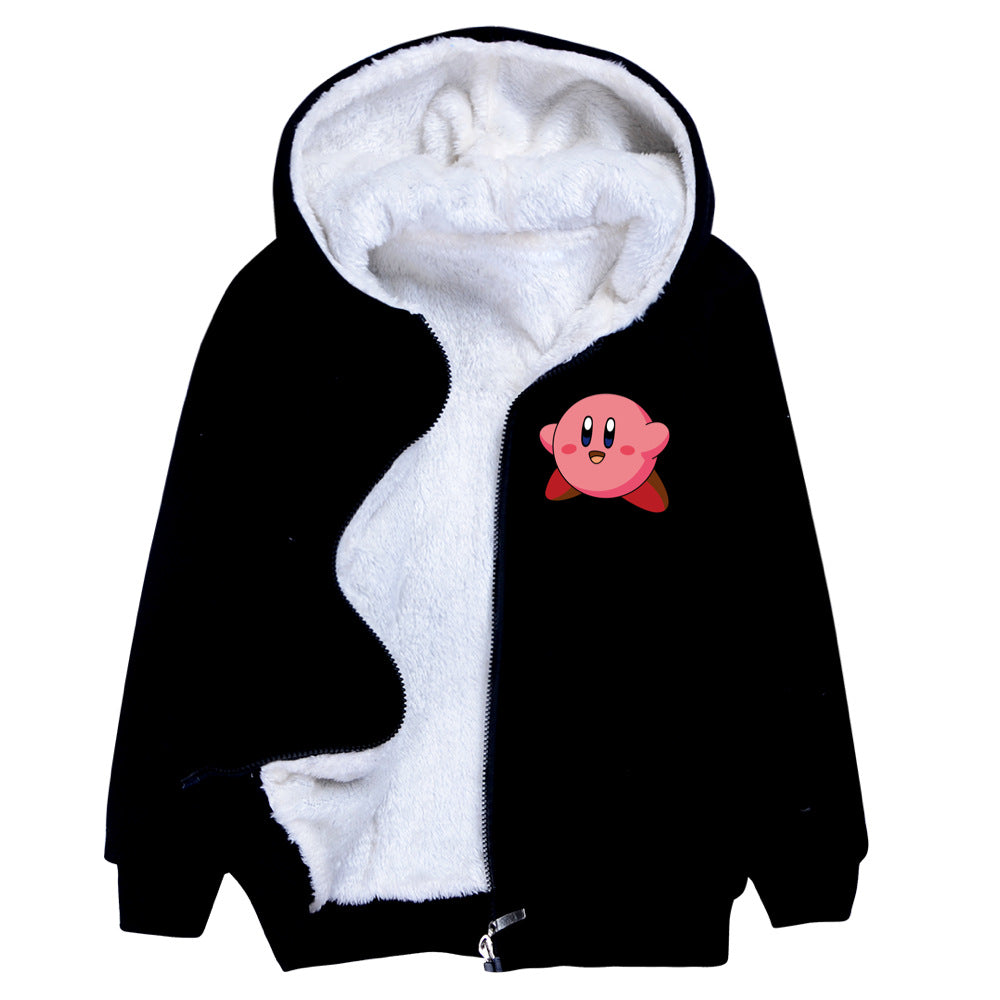 Kirby Pullover Hoodie Sweatshirt Autumn Winter Unisex Sweater Zipper Jacket for Kids Boy Girls