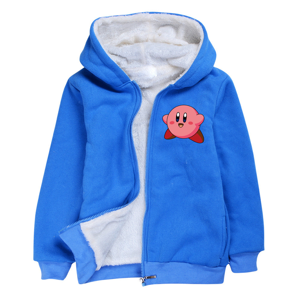 Kirby Pullover Hoodie Sweatshirt Autumn Winter Unisex Sweater Zipper Jacket for Kids Boy Girls