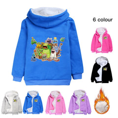 My Singing Monster Pullover Hoodie Sweatshirt Autumn Winter Unisex Sweater Zipper Jacket for Kids Boy Girls