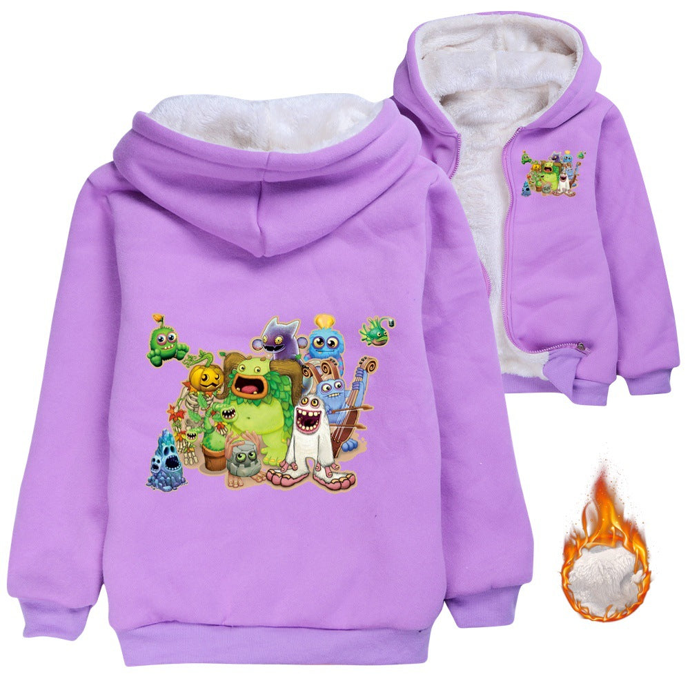 My Singing Monster Pullover Hoodie Sweatshirt Autumn Winter Unisex Sweater Zipper Jacket for Kids Boy Girls
