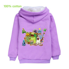 My Singing Monster Pullover Hoodie Sweatshirt Autumn Winter Unisex Sweater Zipper Jacket for Kids Boy Girls