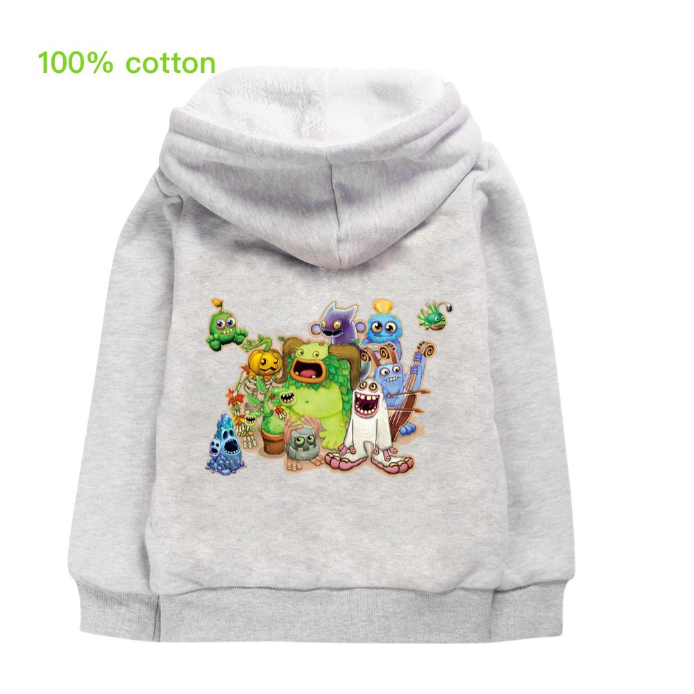 My Singing Monster Pullover Hoodie Sweatshirt Autumn Winter Unisex Sweater Zipper Jacket for Kids Boy Girls