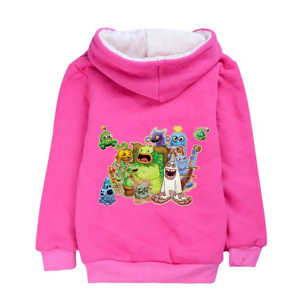 My Singing Monster Pullover Hoodie Sweatshirt Autumn Winter Unisex Sweater Zipper Jacket for Kids Boy Girls