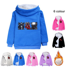 Skibidi Toilet Man Pullover Hoodie Sweatshirt Autumn Winter Unisex Sweater Zipper Jacket for Kids Boy Girls