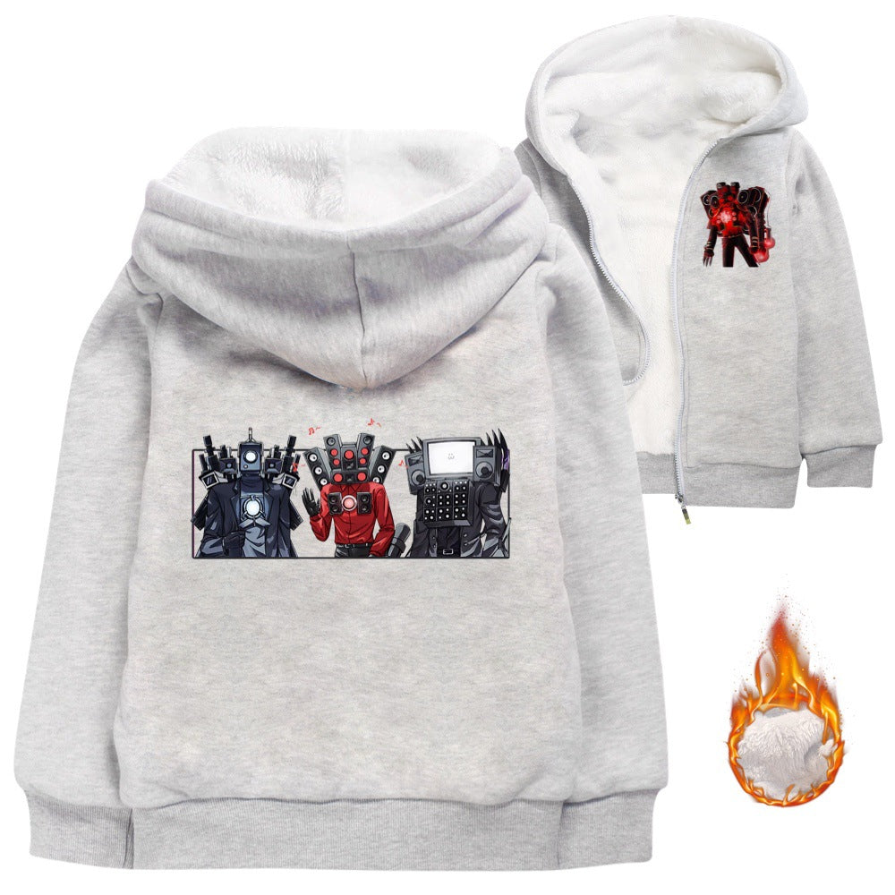 Skibidi Toilet Man Pullover Hoodie Sweatshirt Autumn Winter Unisex Sweater Zipper Jacket for Kids Boy Girls