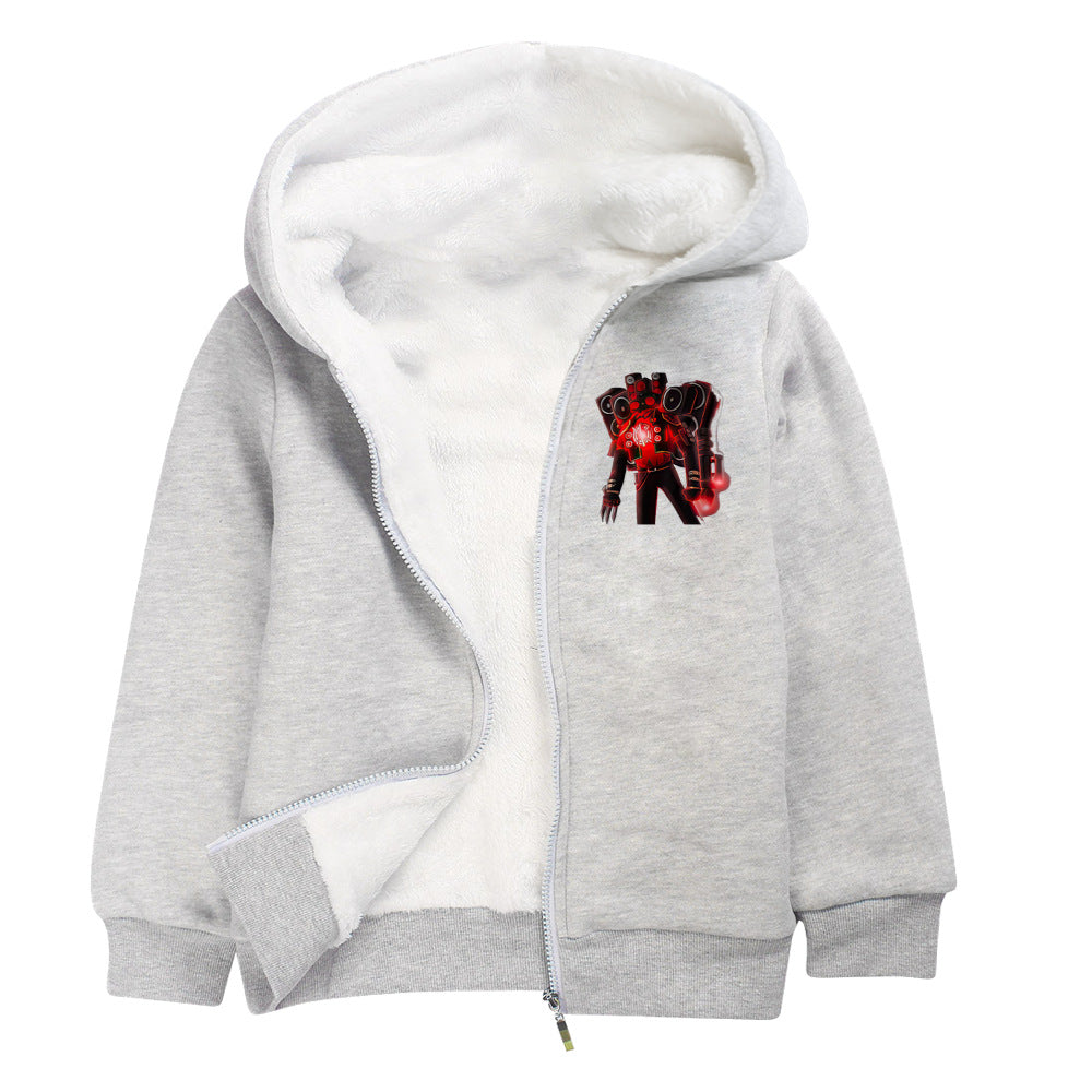 Skibidi Toilet Man Pullover Hoodie Sweatshirt Autumn Winter Unisex Sweater Zipper Jacket for Kids Boy Girls