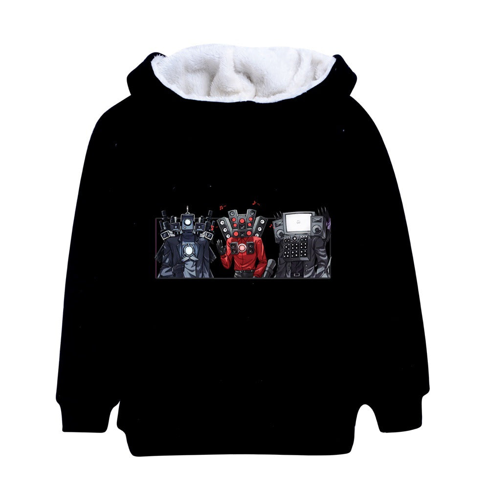 Skibidi Toilet Man Pullover Hoodie Sweatshirt Autumn Winter Unisex Sweater Zipper Jacket for Kids Boy Girls