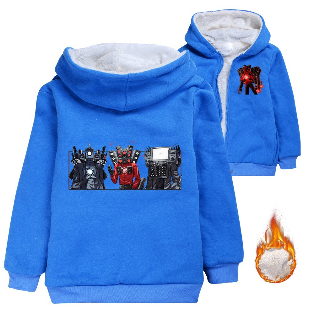 Skibidi Toilet Man Pullover Hoodie Sweatshirt Autumn Winter Unisex Sweater Zipper Jacket for Kids Boy Girls