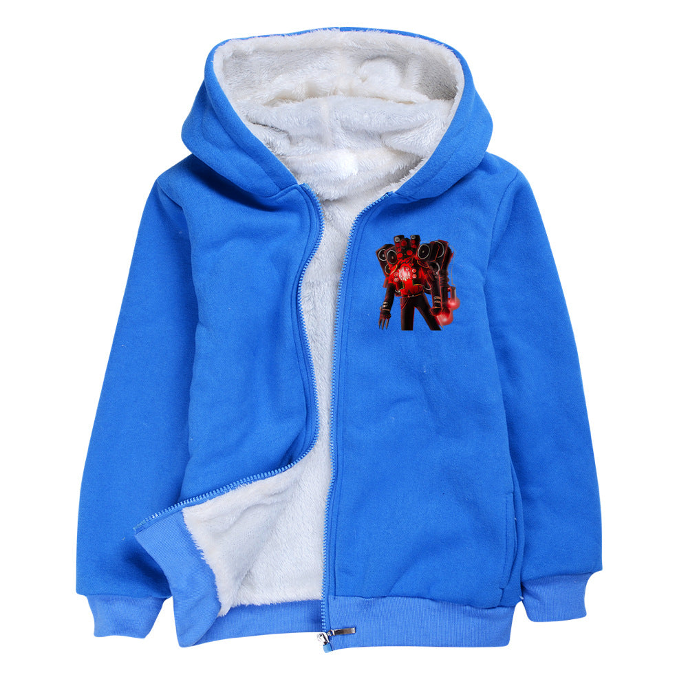 Skibidi Toilet Man Pullover Hoodie Sweatshirt Autumn Winter Unisex Sweater Zipper Jacket for Kids Boy Girls