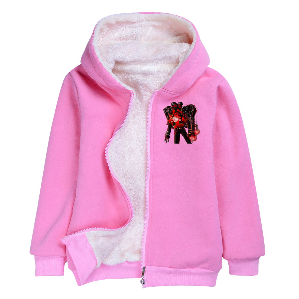 Skibidi Toilet Man Pullover Hoodie Sweatshirt Autumn Winter Unisex Sweater Zipper Jacket for Kids Boy Girls
