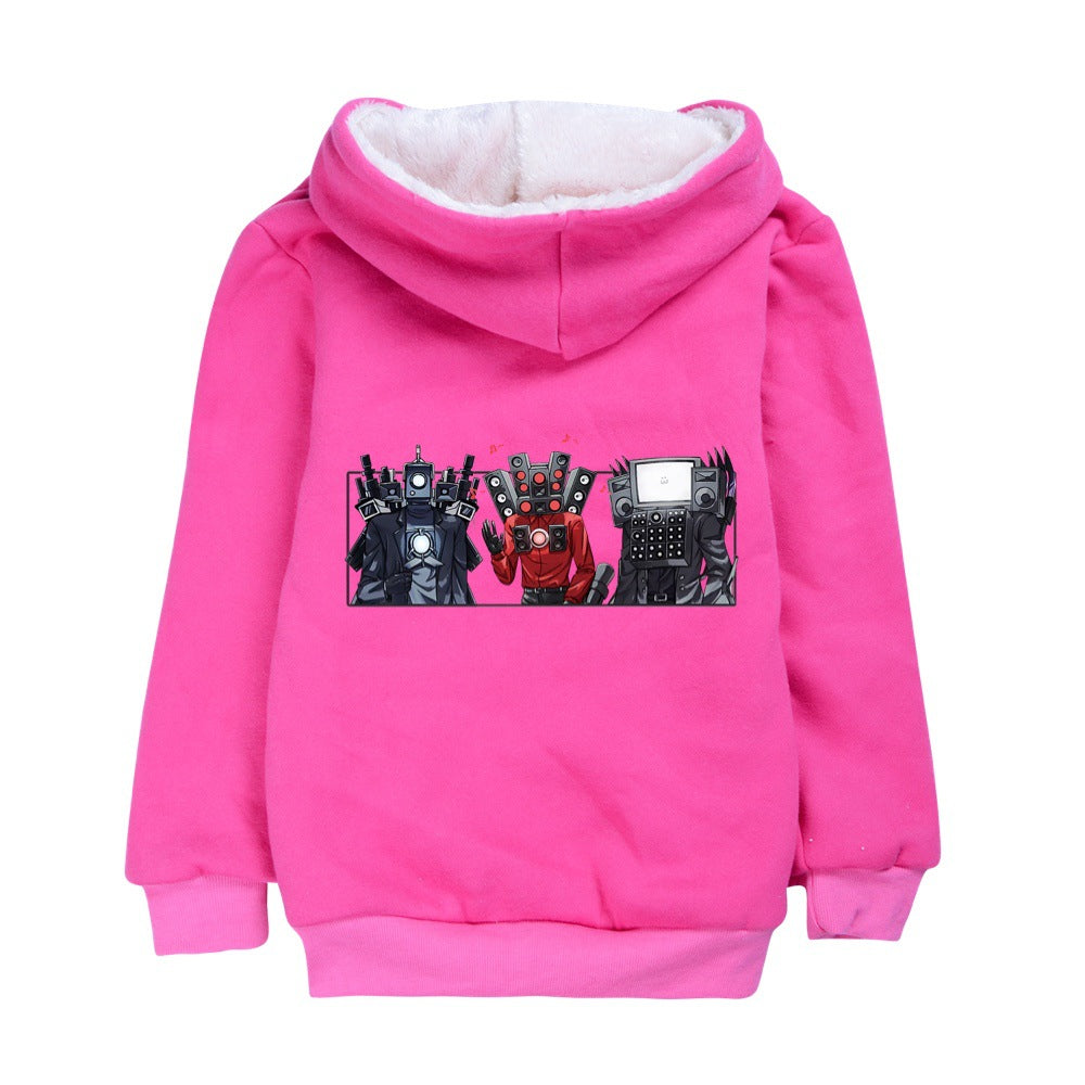 Skibidi Toilet Man Pullover Hoodie Sweatshirt Autumn Winter Unisex Sweater Zipper Jacket for Kids Boy Girls