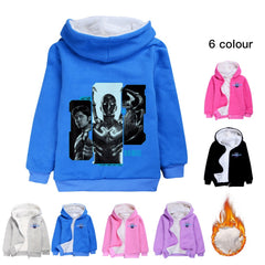 Blue Beetle Pullover Hoodie Sweatshirt Autumn Winter Unisex Sweater Zipper Jacket for Kids Boy Girls