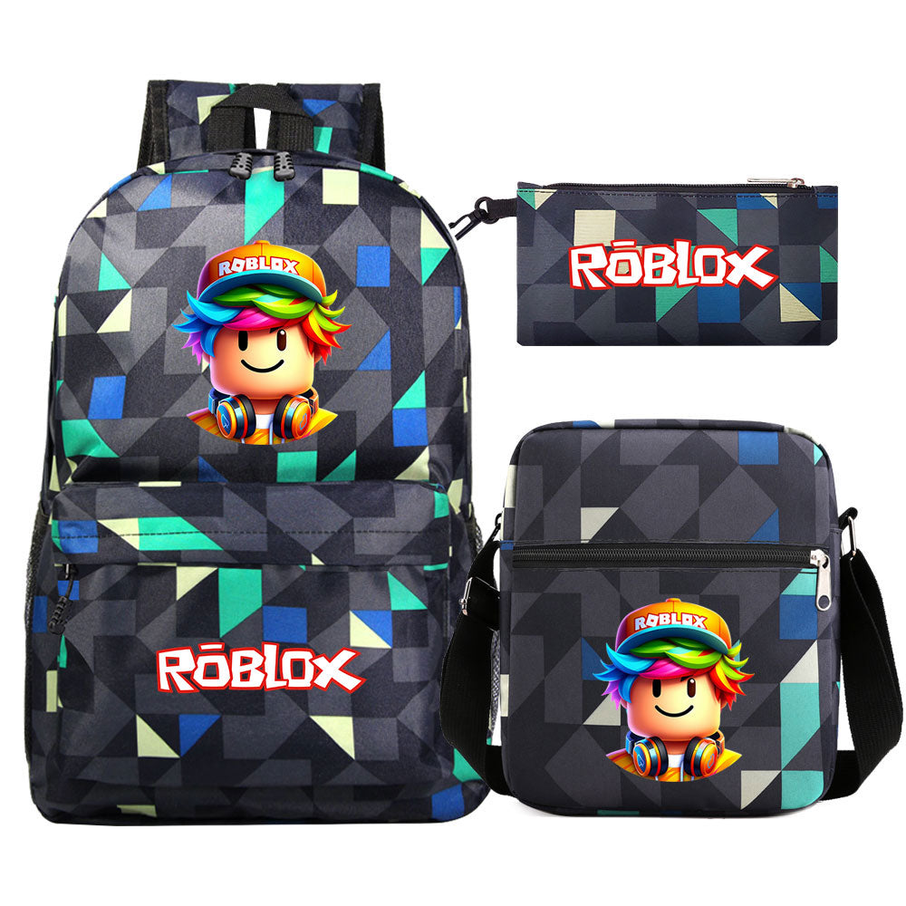 2025 Game Roblox SchoolBag Backpack Shoulder Bag Book Pencil Bags 3pcs Set