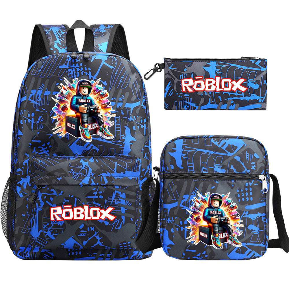 2025 Game Roblox SchoolBag Backpack Shoulder Bag Book Pencil Bags 3pcs Set