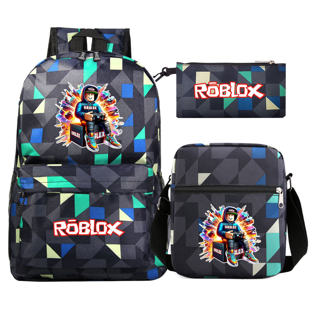 2025 Game Roblox SchoolBag Backpack Shoulder Bag Book Pencil Bags 3pcs Set