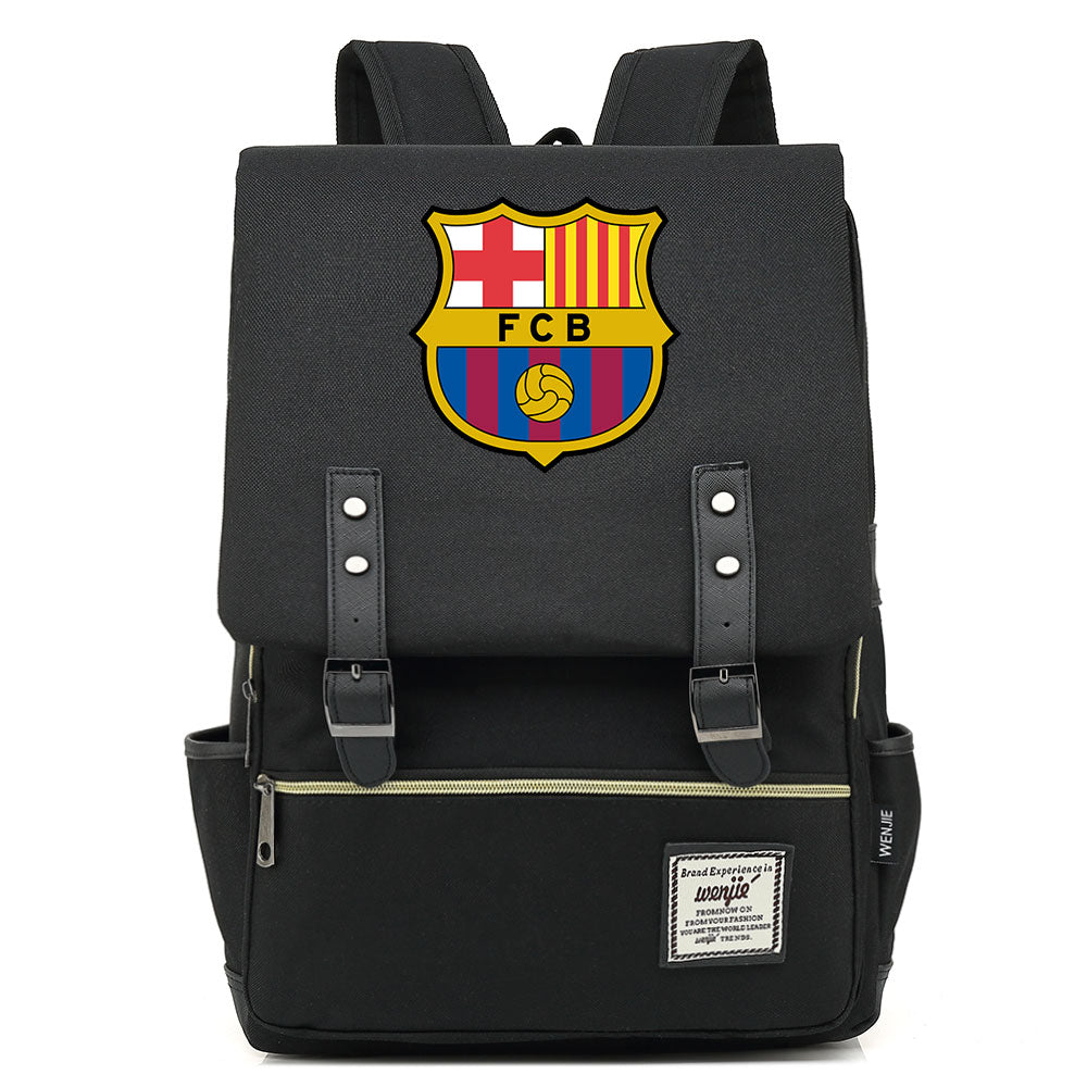 Barcelona Football Club Canvas Travel Backpack School Book Bag