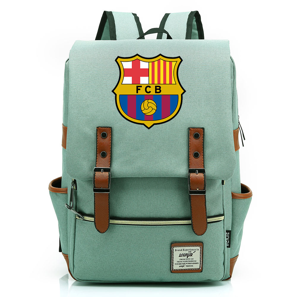 Barcelona Football Club Canvas Travel Backpack School Book Bag