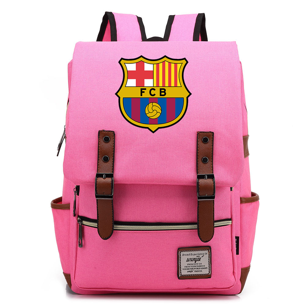 Barcelona Football Club Canvas Travel Backpack School Book Bag
