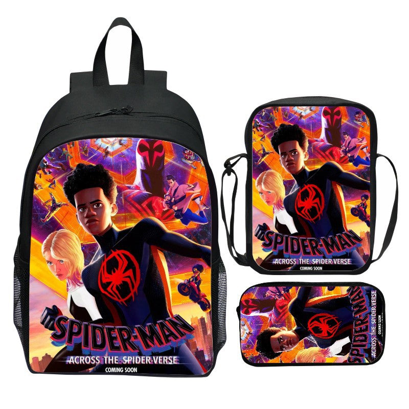 Spider Man  Across the Spider Verse Schoolbag Backpack Lunch Bag Pencil Case 3pcs Set Gift for Kids Students