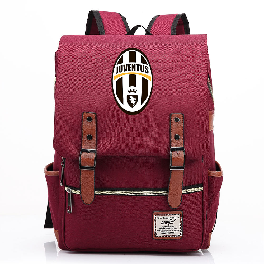 Juventus Football Club Canvas Travel Backpack School Book Bag