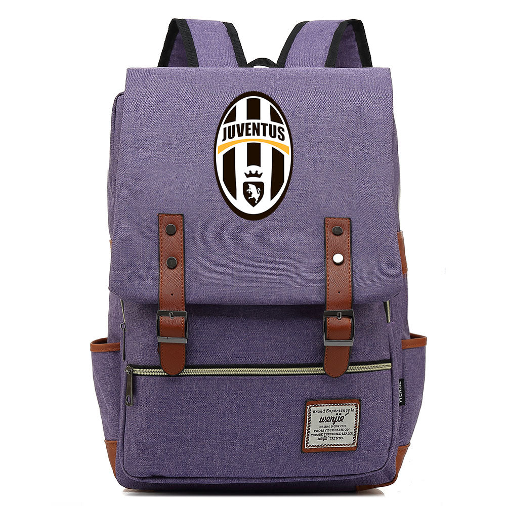 Juventus Football Club Canvas Travel Backpack School Book Bag