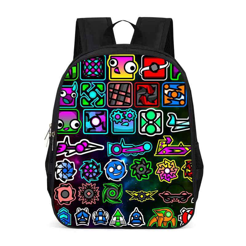 Geometry Dash Backpack School Sports Bag for Kids Boy Girl Kindergarten