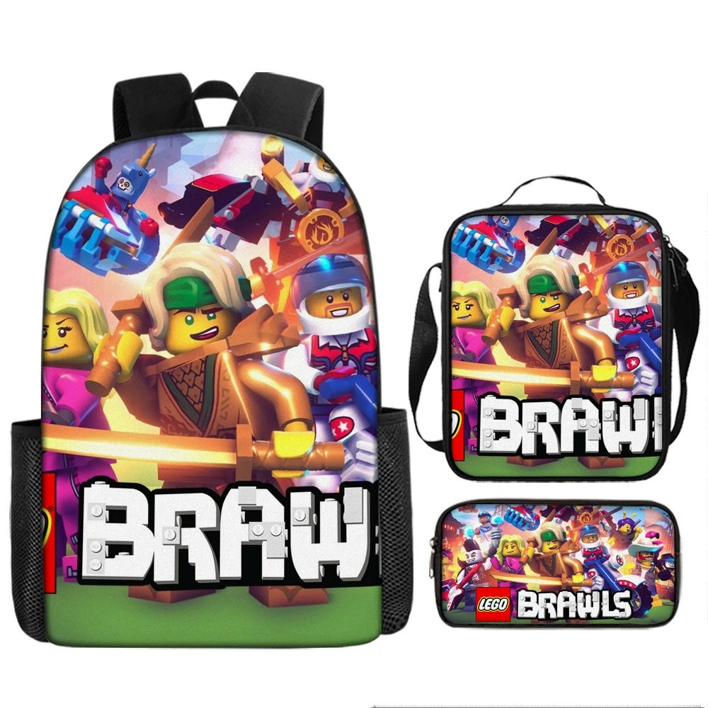 Ninjago Schoolbag Backpack Lunch Bag Pencil Case 3pcs Set Gift for Kids Students