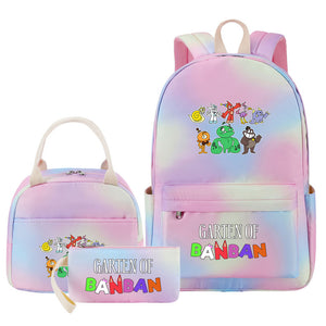 Garten of Banban Pink Starry Sky SchoolBag Backpack Lunch Box Bag Book Pencil Bags  3pcs Set