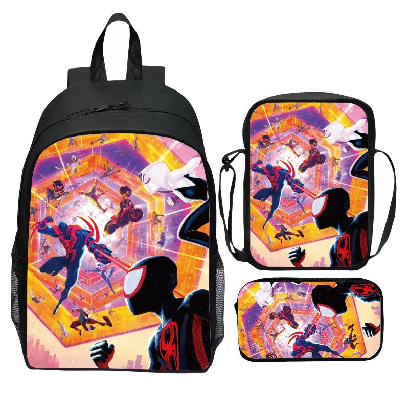 Spider Man  Across the Spider Verse Schoolbag Backpack Lunch Bag Pencil Case 3pcs Set Gift for Kids Students