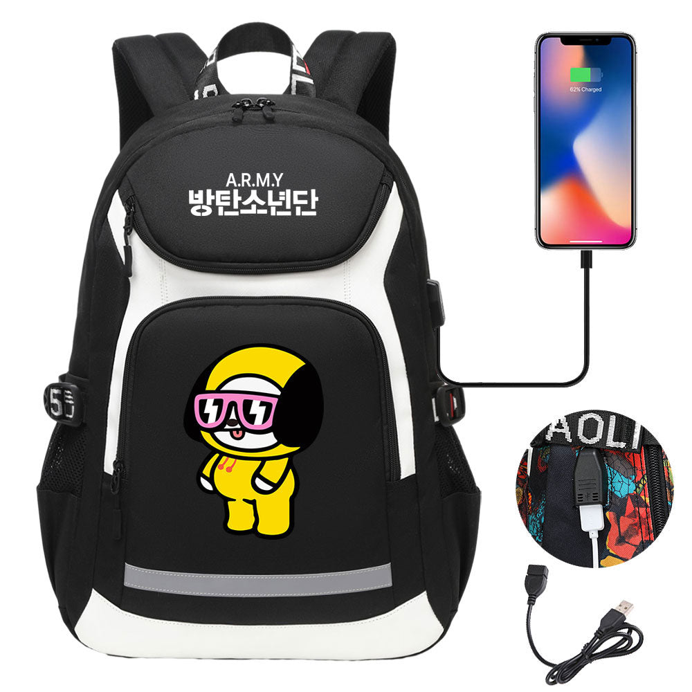 Kpop BTS Chimmy USB Charging Backpack School NoteBook Laptop Travel Ba – BAG PICKY
