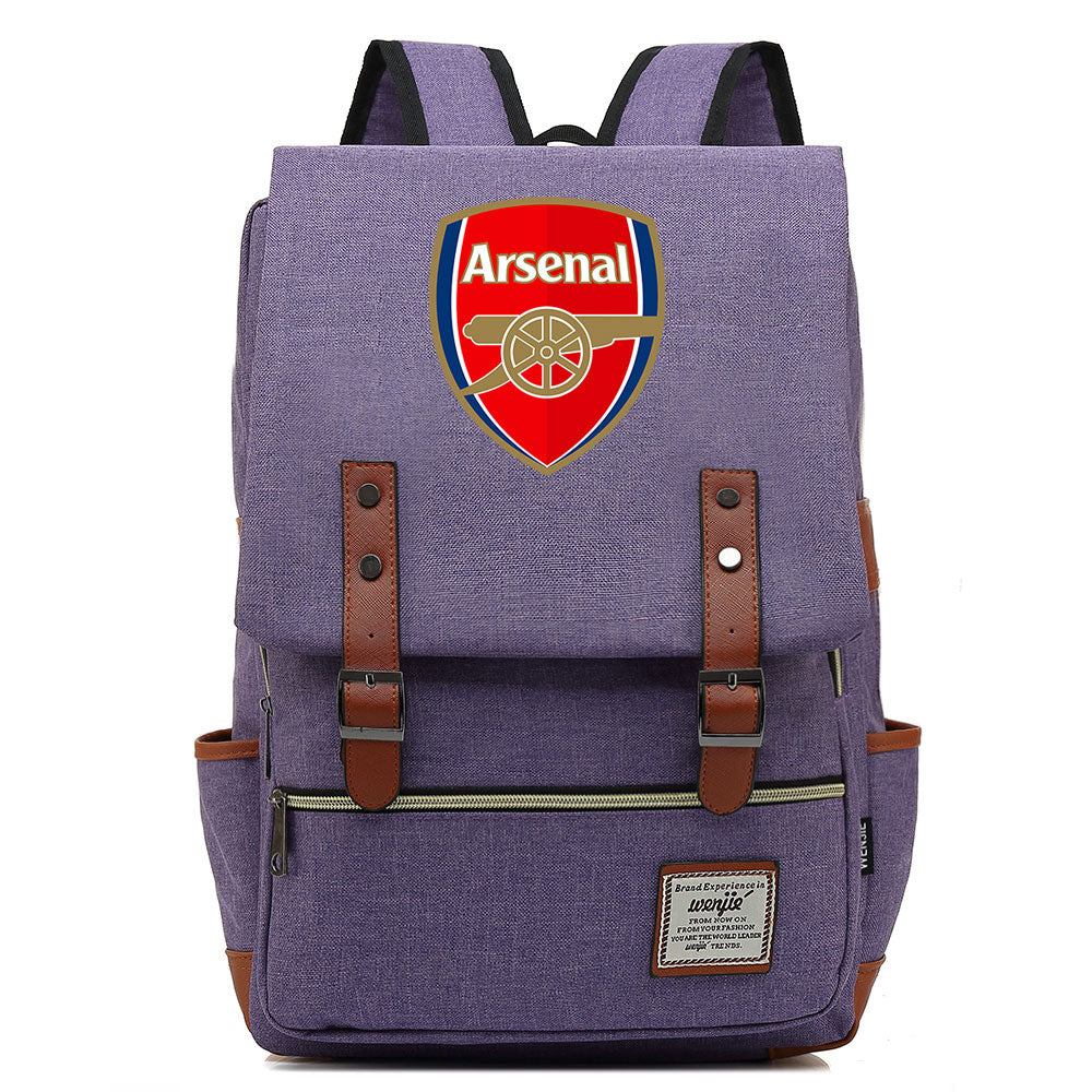 Arsenal Football Club Canvas Travel Backpack School Book Bag