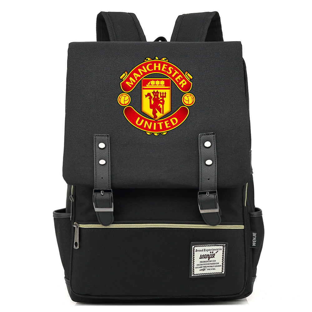 Manchester United Football Club Canvas Travel Backpack School Book Bag