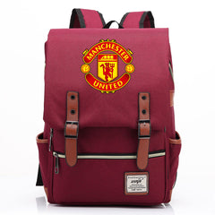 Manchester United Football Club Canvas Travel Backpack School Book Bag