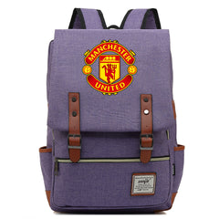 Manchester United Football Club Canvas Travel Backpack School Book Bag