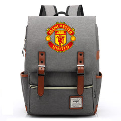 Manchester United Football Club Canvas Travel Backpack School Book Bag