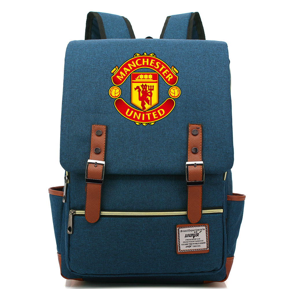 Manchester United Football Club Canvas Travel Backpack School Book Bag