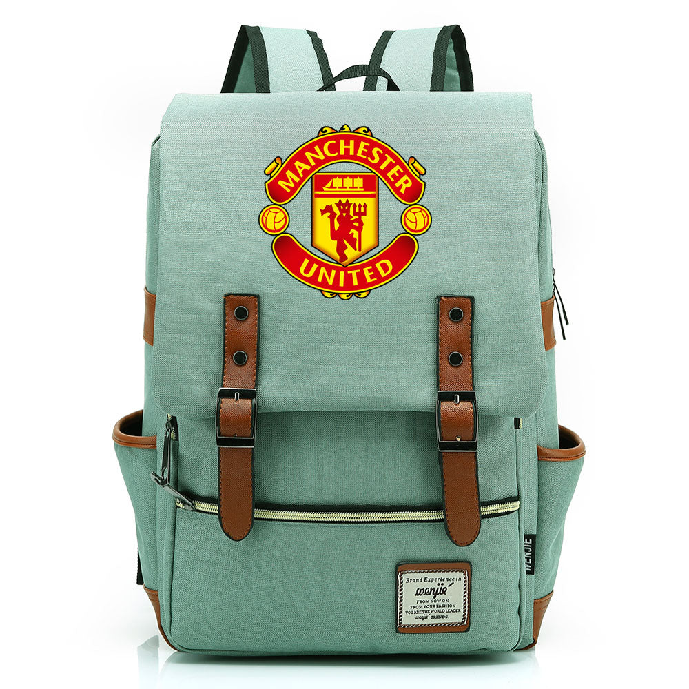 Manchester United Football Club Canvas Travel Backpack School Book Bag